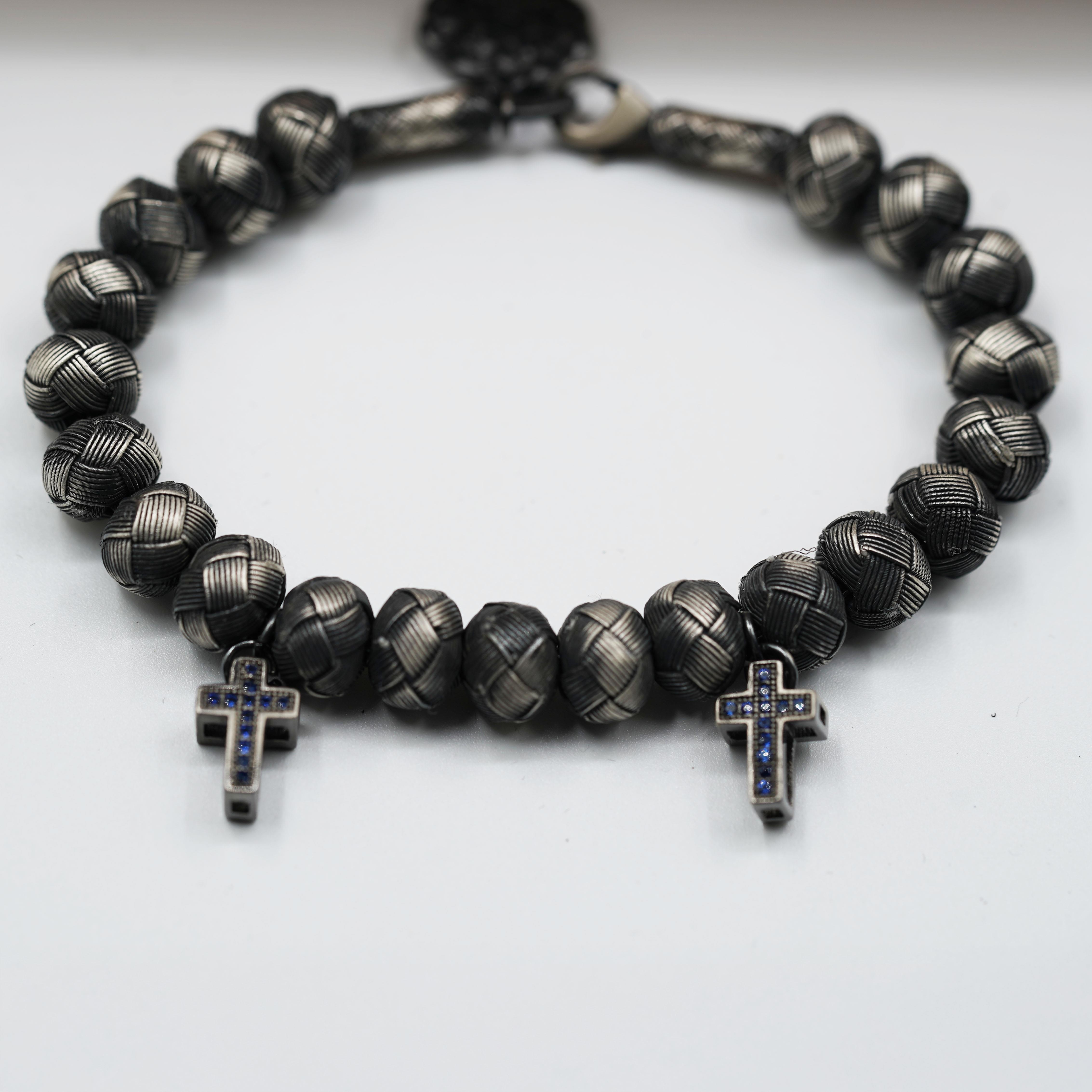 Dark Soul, Blue Cross, Unisex Bracelet