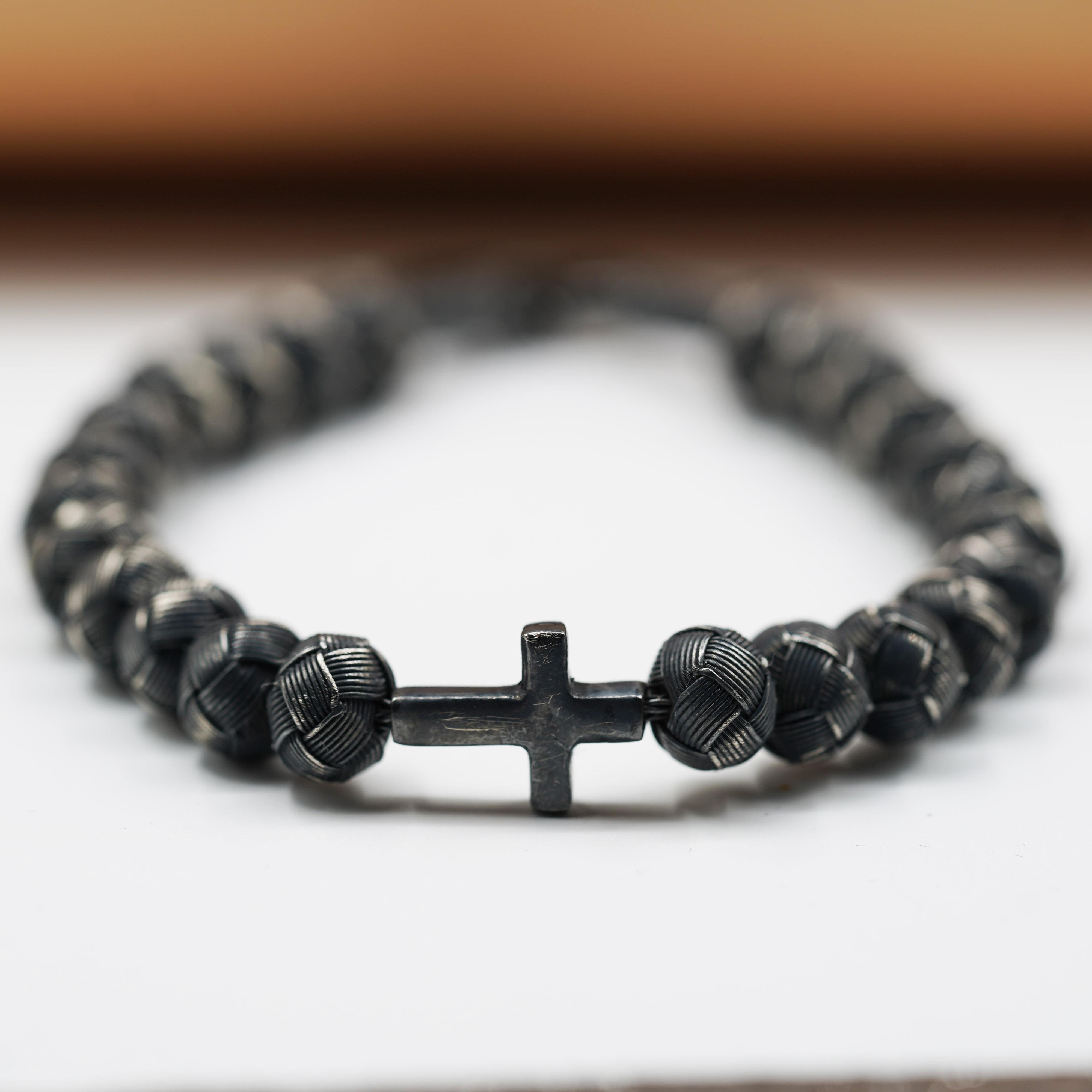 Dark Soul, Dark Single Cross, Unisex Bracelet