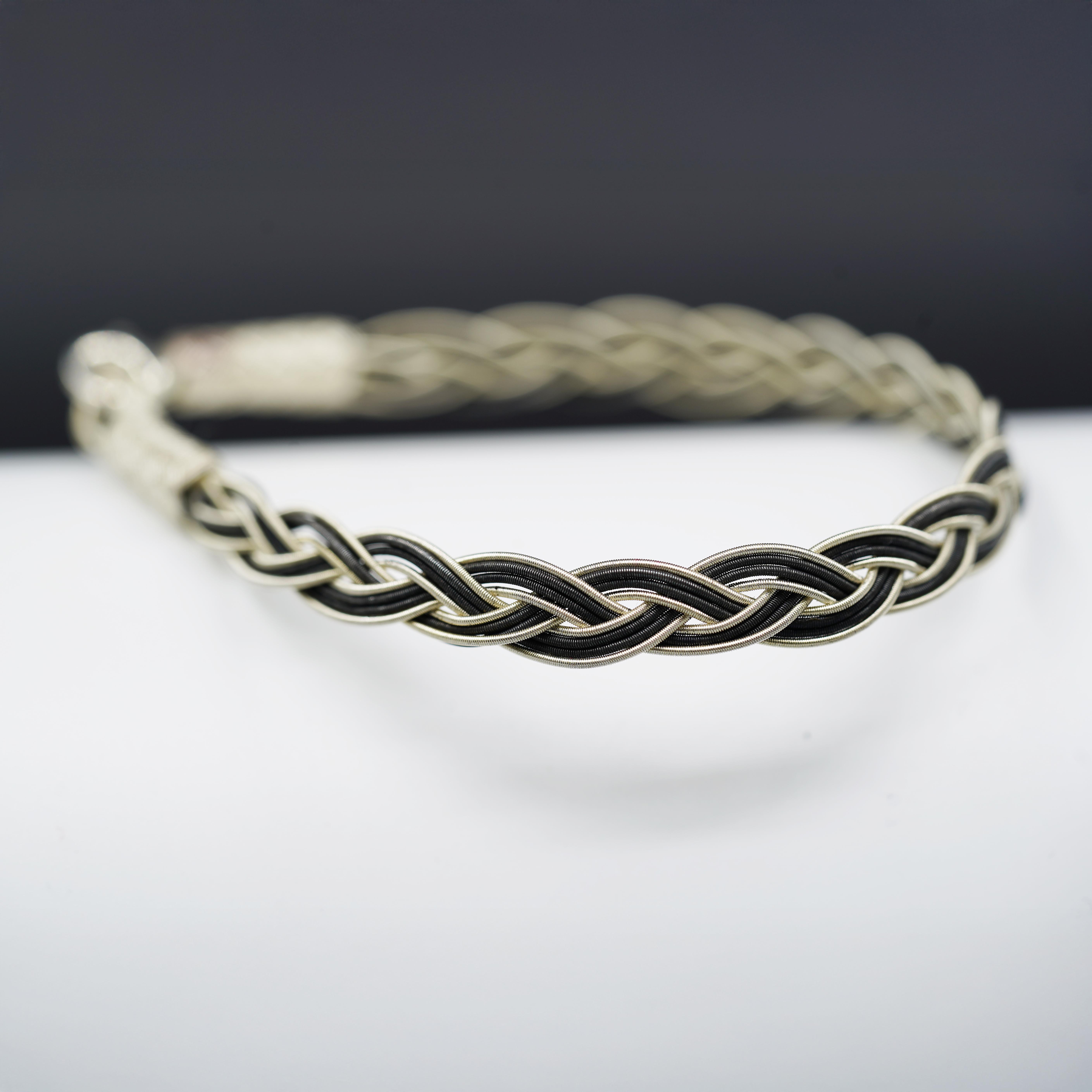 Royal Braid, Black & White Love, Unisex Bracelet