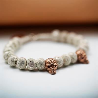 White Soul, Rose Skull, Unisex Bracelet