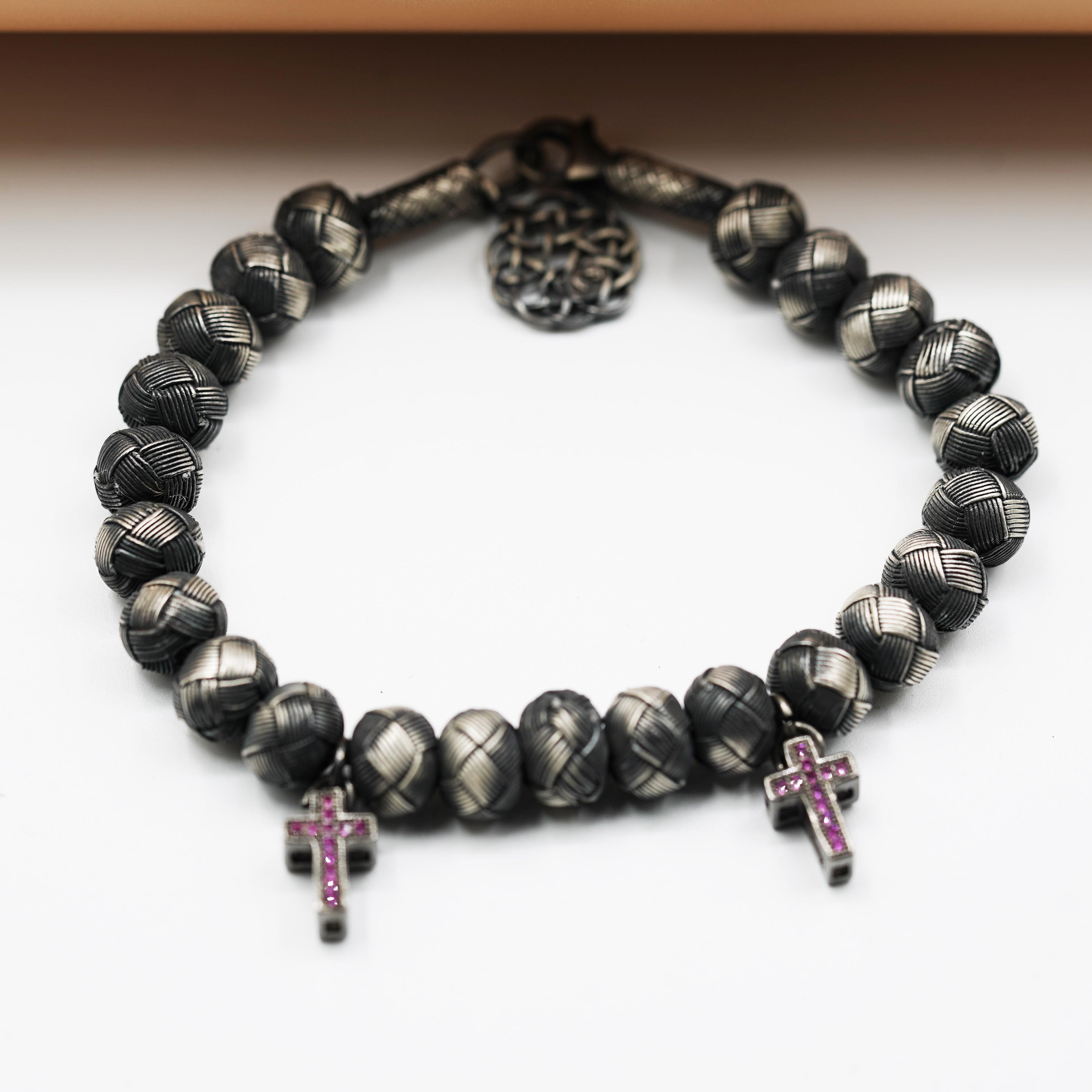 Dark Soul, Pink Cross, Unisex Bracelet