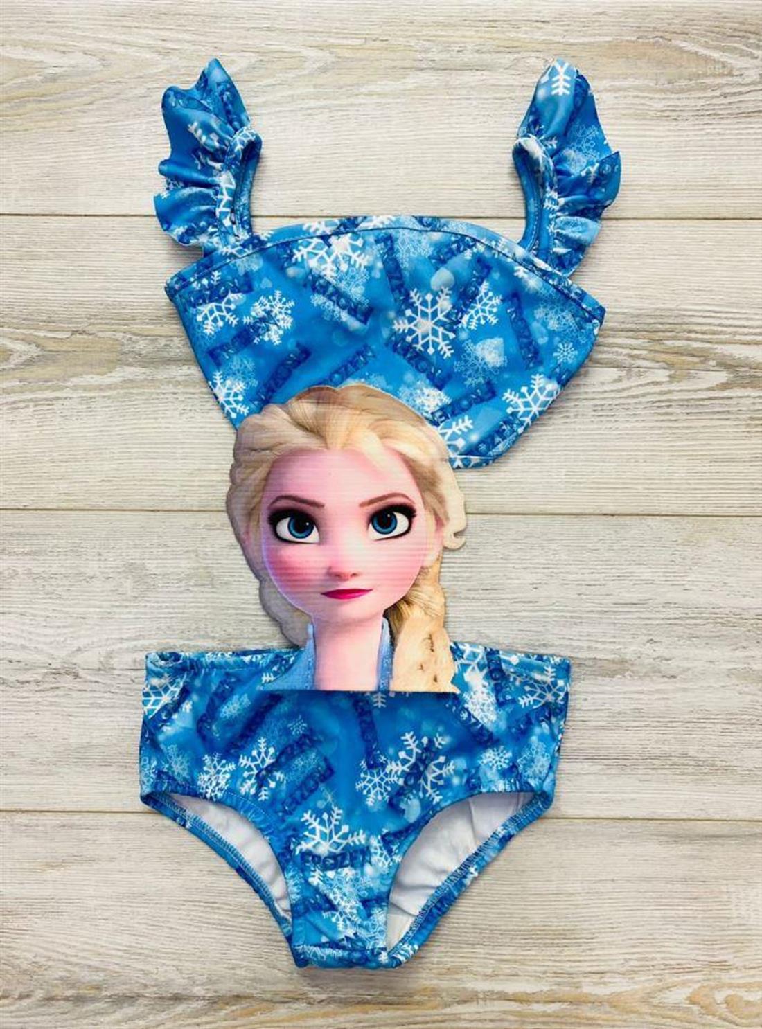 Askılı Elsa Çocuk Mayo - Kız Çocuk Mayokini - Frozen Bikini - Kız Çocuk Mayo  - Kız Çocuk Bikini