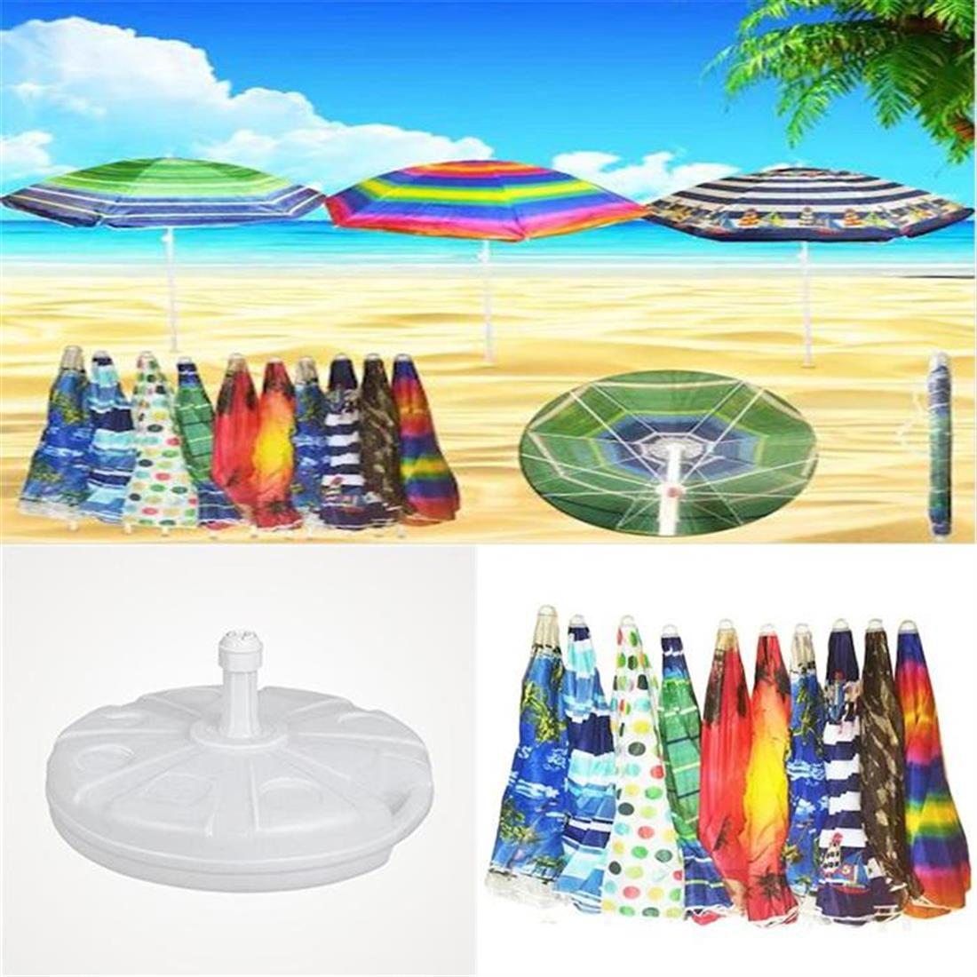 Plaj Şemsiyesi - Baskılı Desenli Plaj Bahçe Teras Piknik Şemsiyesi + Su  Bidonlu