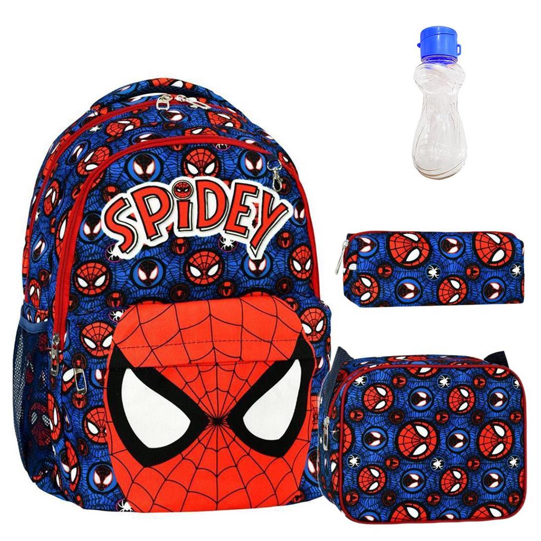 Spidey Çanta + Beslenme + Suluk - Okul Çantası - Spiderman Erkek Çocuk  Çantası - İlkokul Çanta