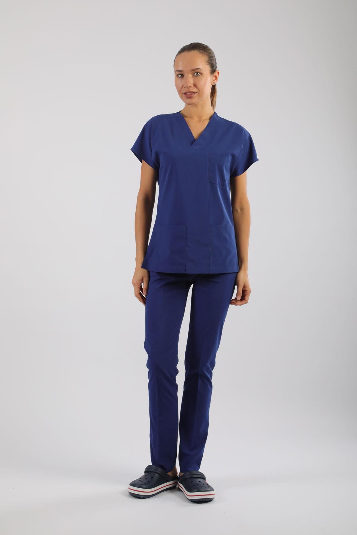 Asflex Saks Mavi Likralı Üniforma