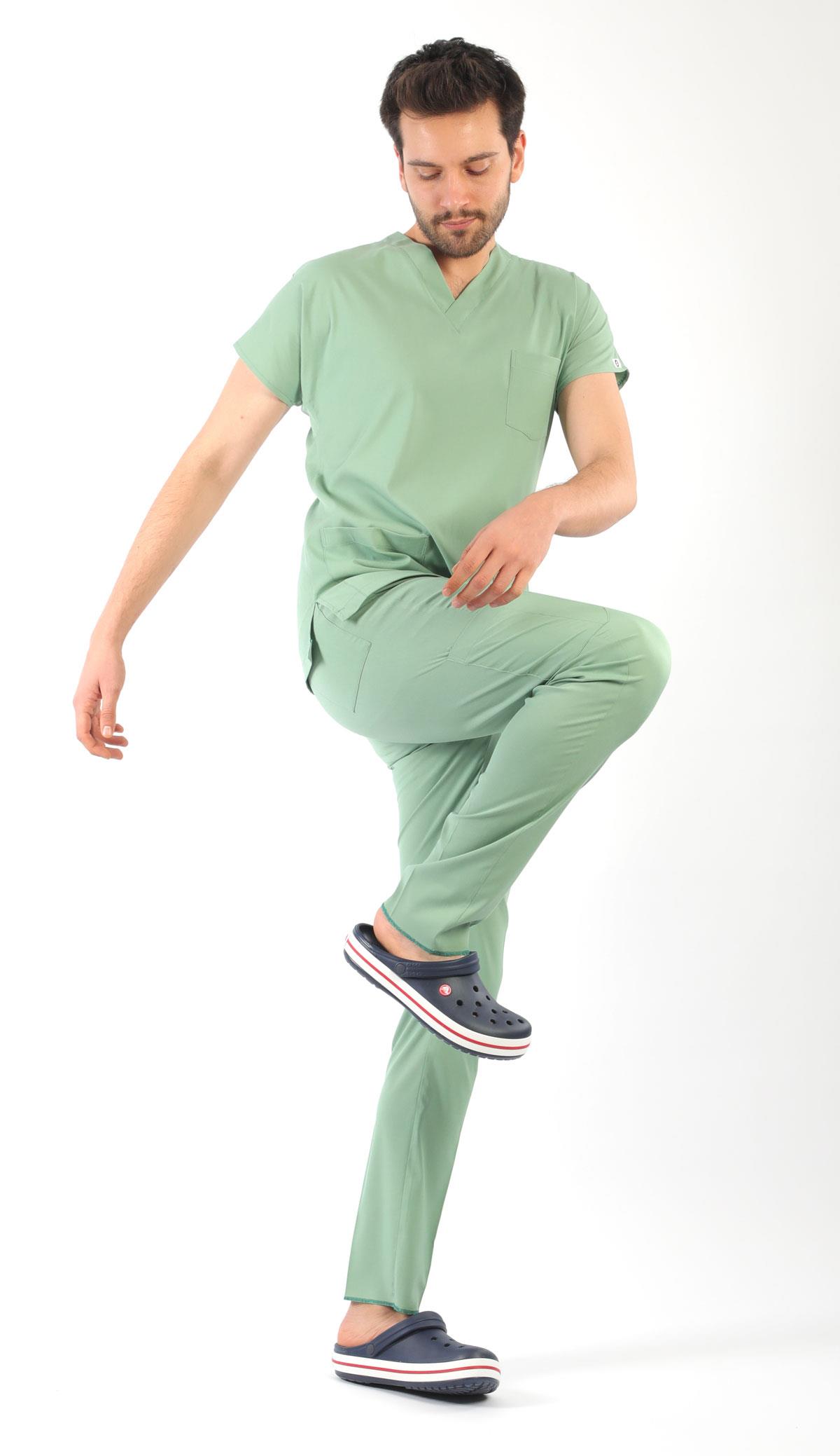 Erkek Scrubs Premium-Küf Yeşili