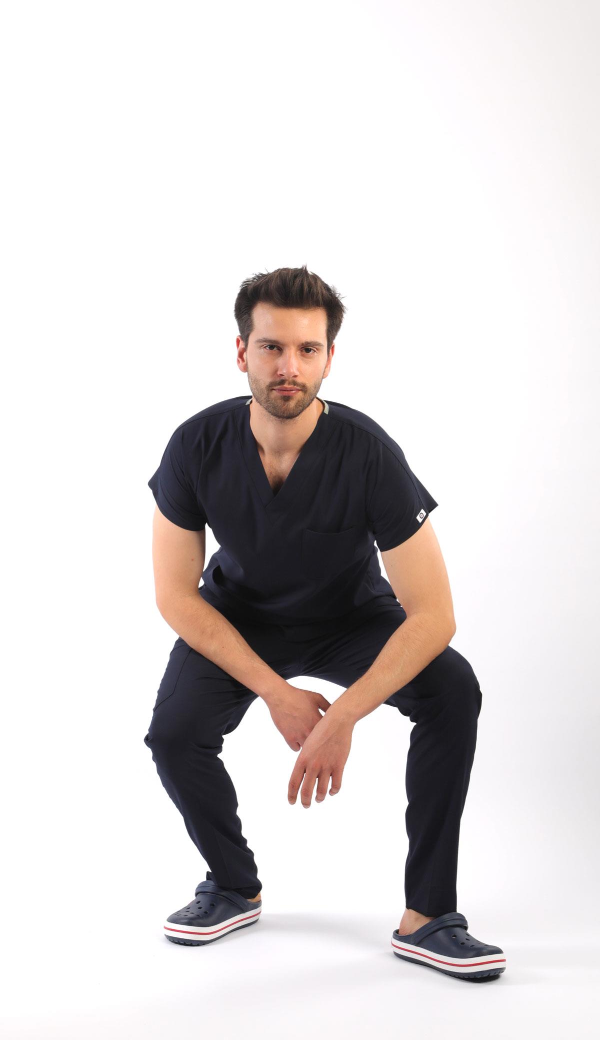 Erkek Scrubs Premium-Lacivert