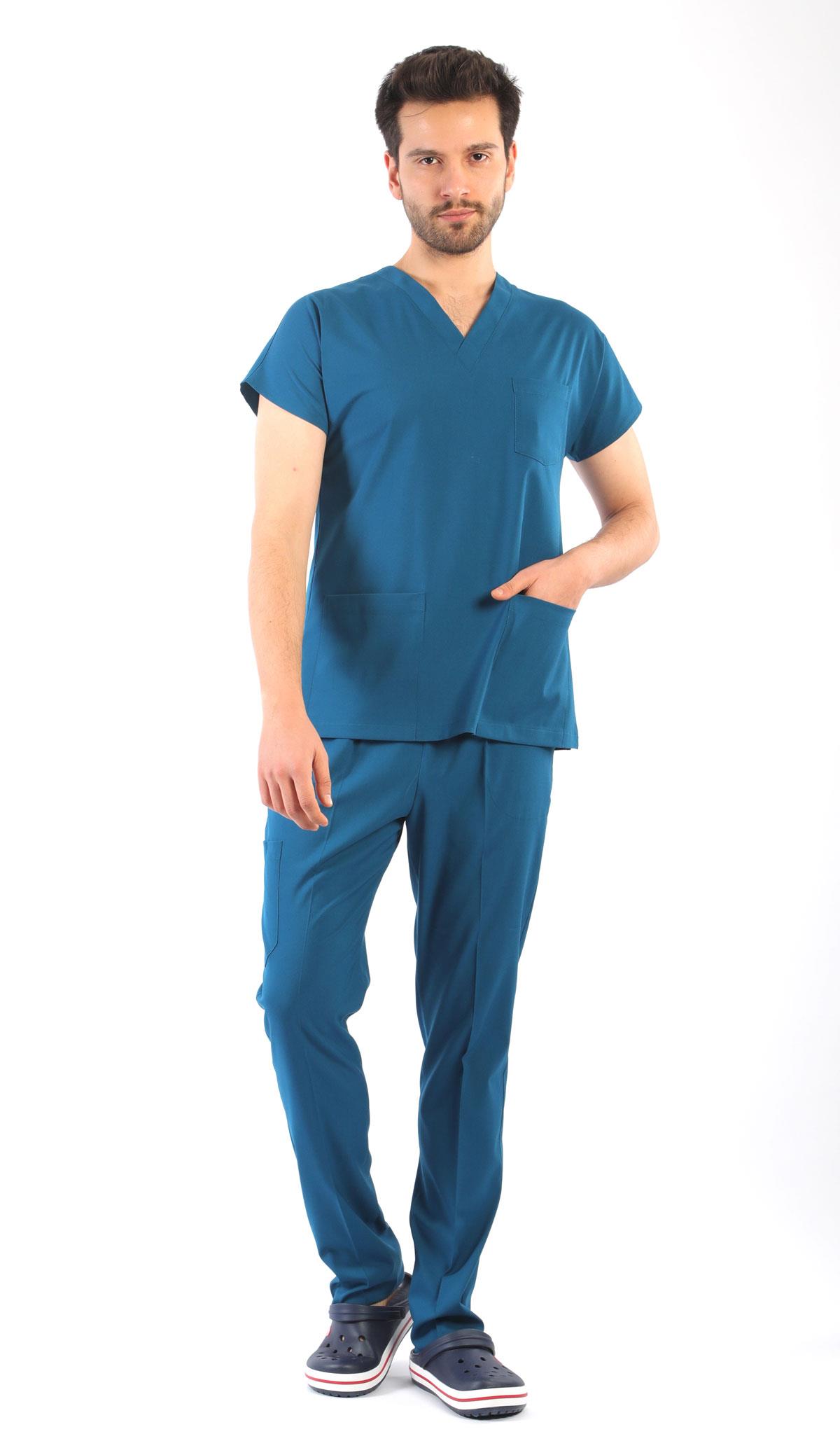 Erkek Scrubs Premium-Petrol Yeşili