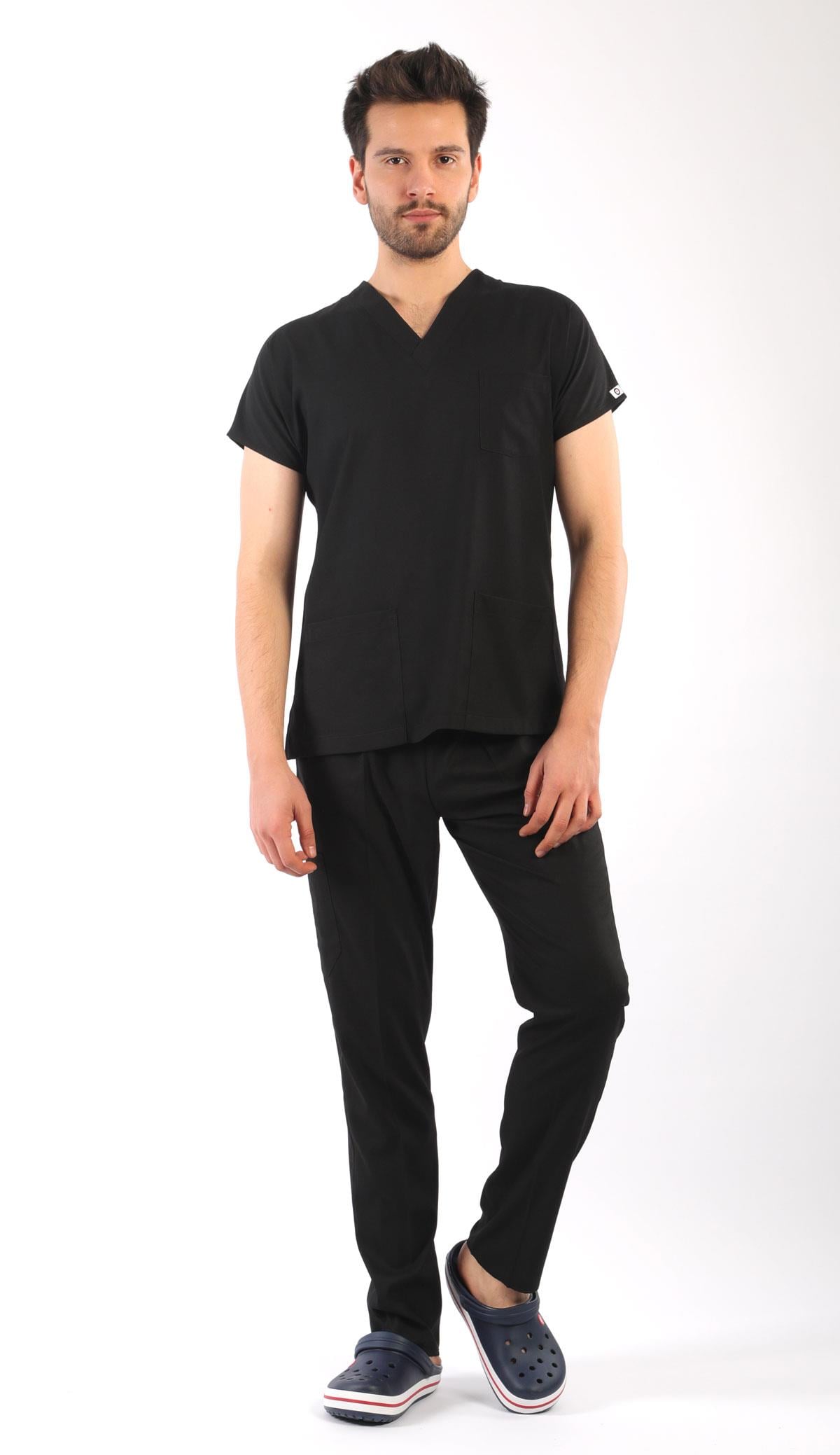 Erkek Scrubs Premium-Siyah