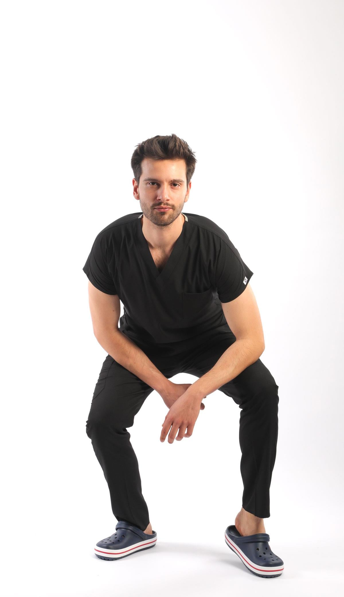 Erkek Scrubs Premium-Siyah