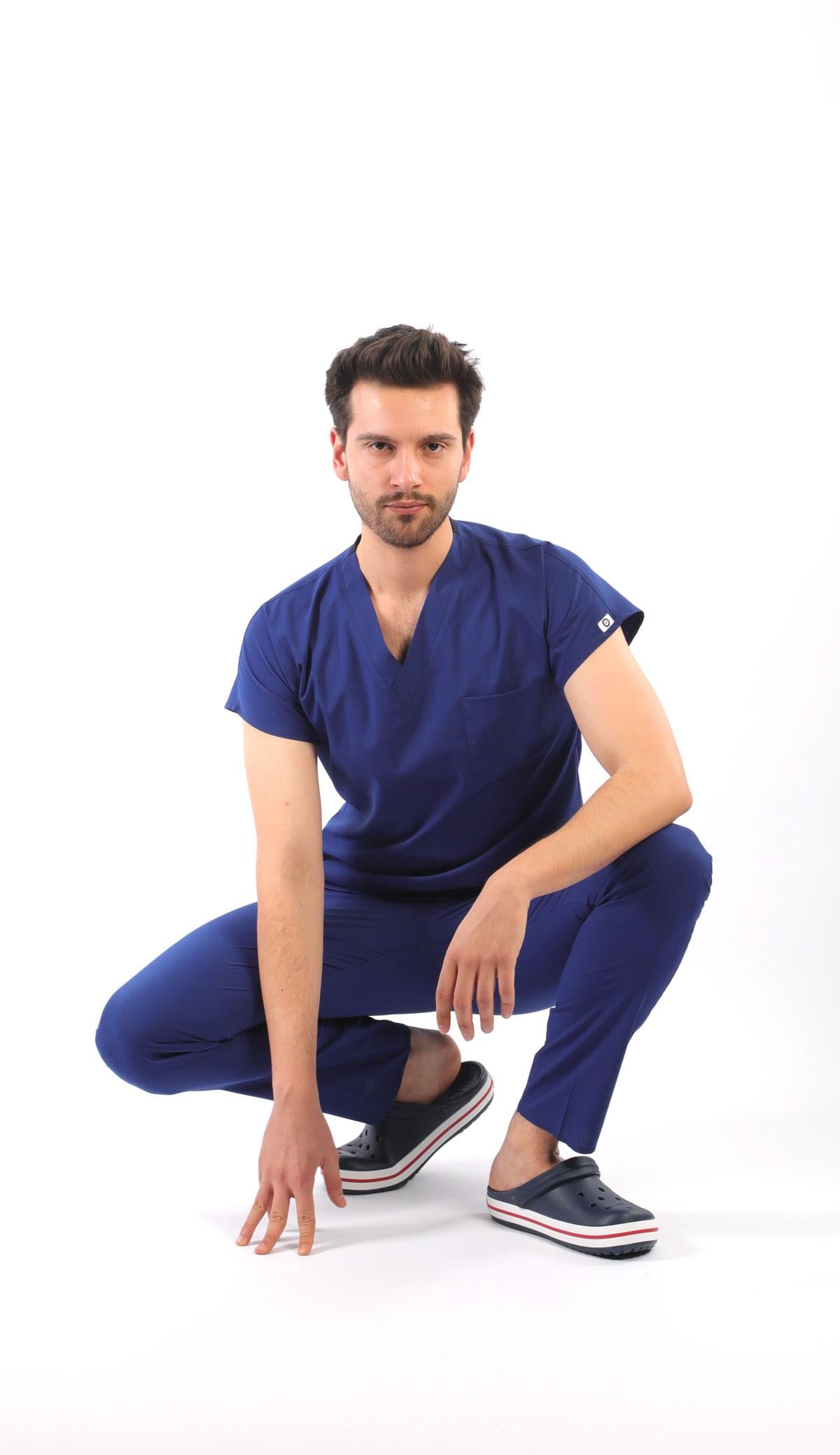 Likralı Takım Erkek-Asflex Saks Mavi