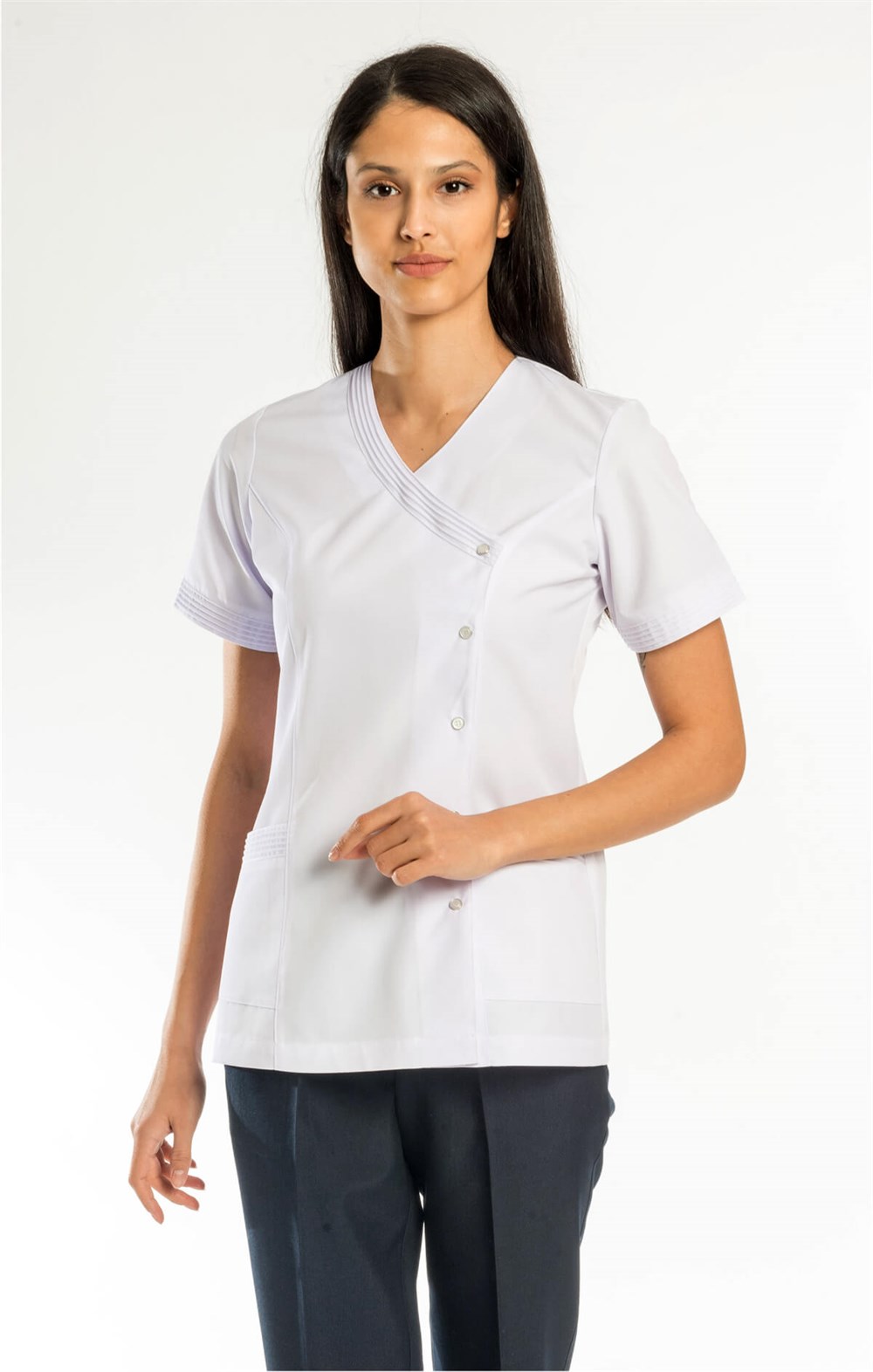 Nervür Yaka Tek Üst