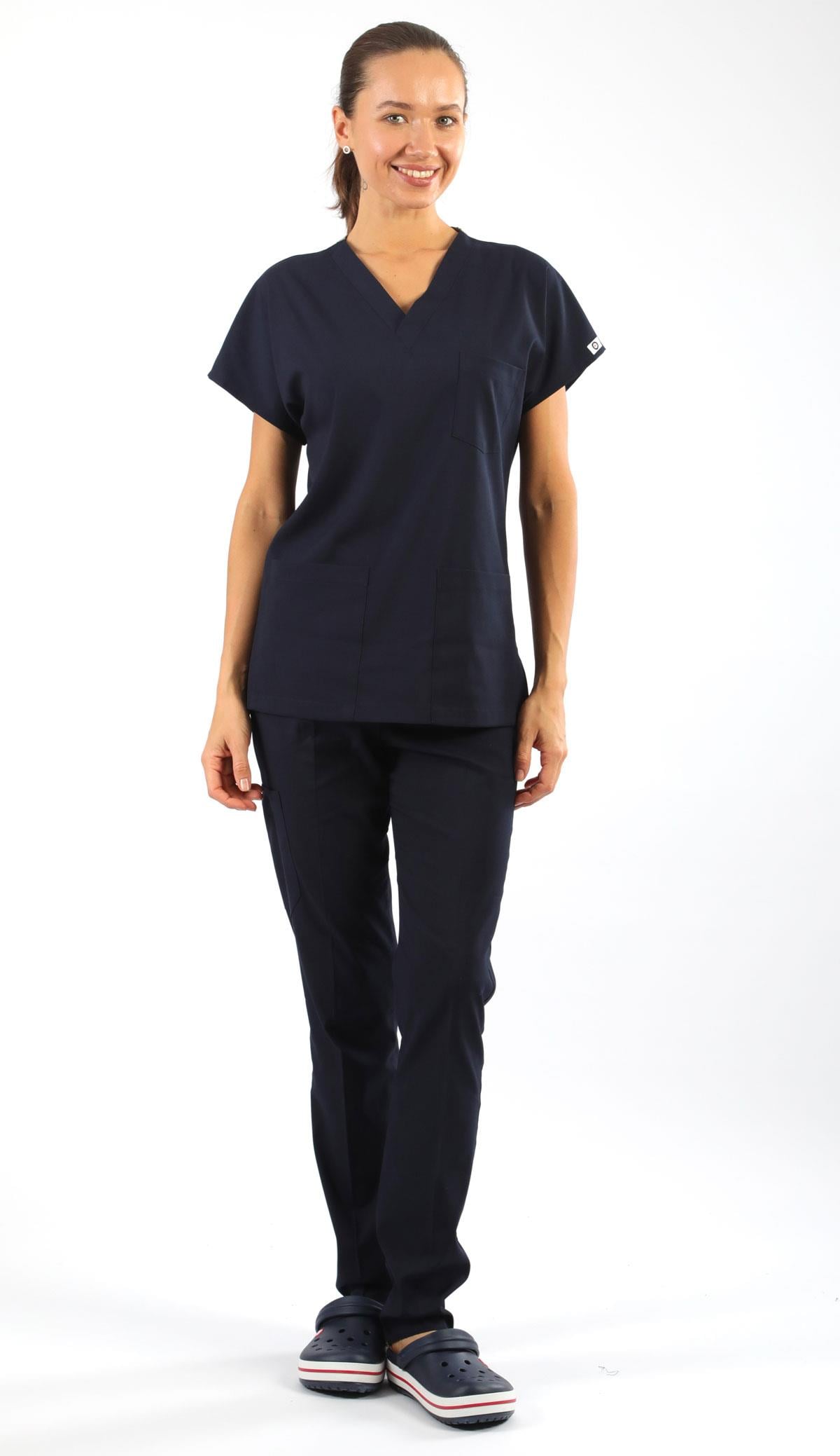 Scrub-Premium Likralı Bayan-Lacivert