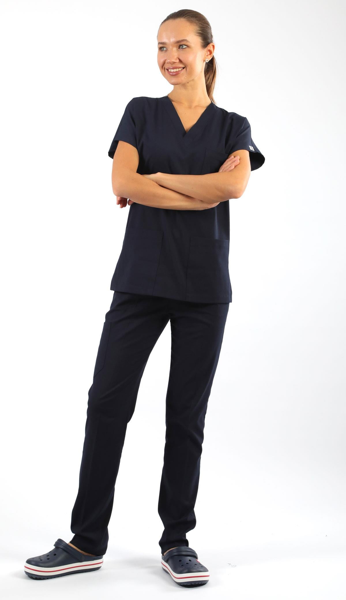 Scrub-Premium Likralı Bayan-Lacivert