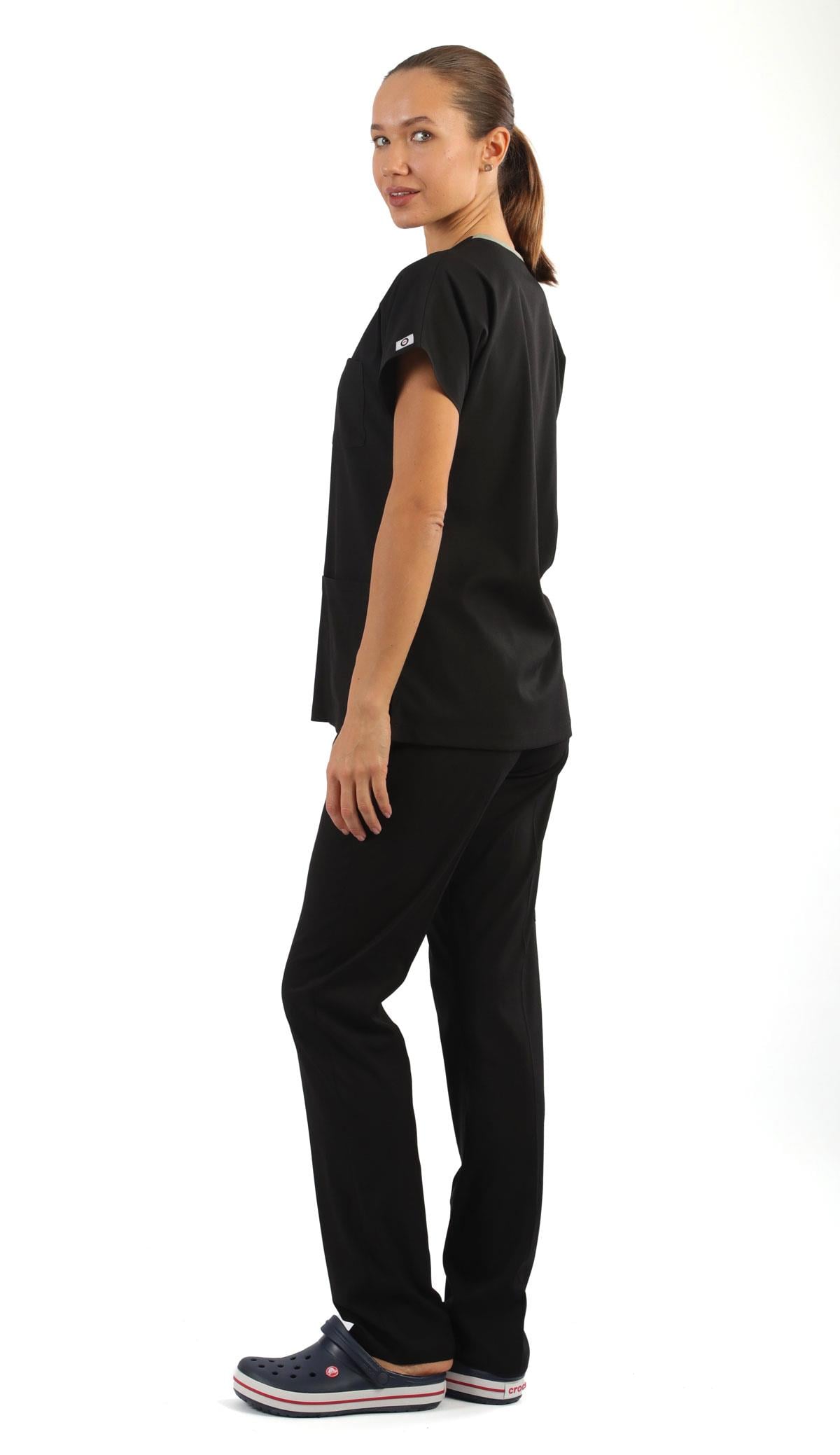 Scrub-Premium Likralı Bayan-Siyah