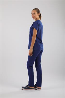 Asflex Saks Mavi Likralı Üniforma