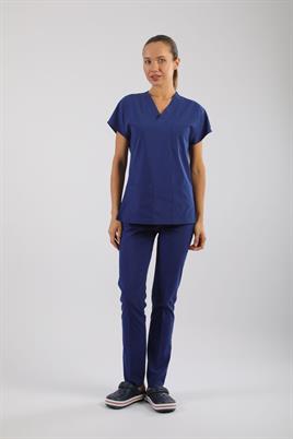 Asflex Saks Mavi Likralı Üniforma