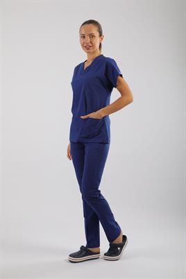 Asflex Saks Mavi Likralı Üniforma