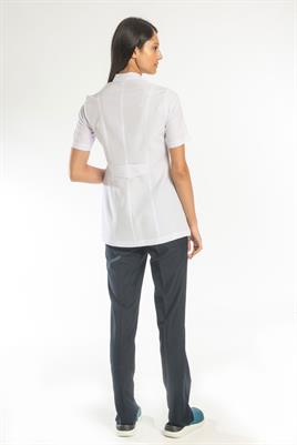 Bayan Eczacı Önlüğü-Hakim Yaka Kısakollu