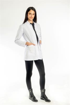 Bayan Öğretmen Önlüğü-Hakim Yaka Kısa Boy