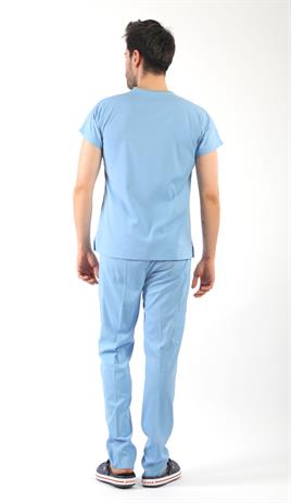 Erkek Scrubs Premium-Buz Mavisi