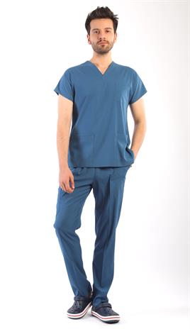 Erkek Scrubs Premium-Petrol Mavisi