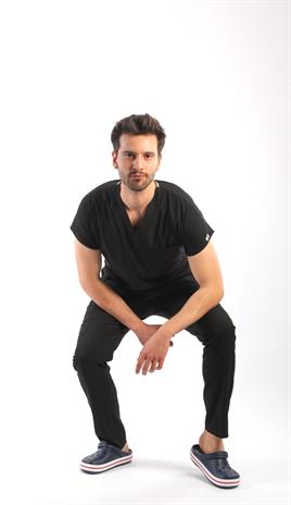 Erkek Scrubs Premium-Siyah