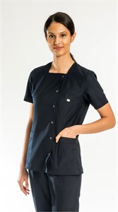 Lacivert Kare Yaka Tek Üst