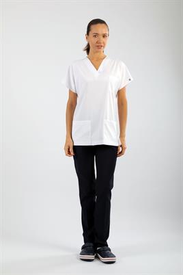 Likralı Tek Üst Beyaz