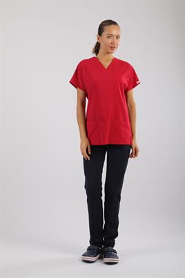 Likralı Tek Üst Kırmızı