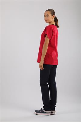 Likralı Tek Üst Kırmızı