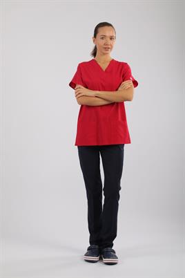 Likralı Tek Üst Kırmızı