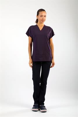 Likralı Tek Üst Mor