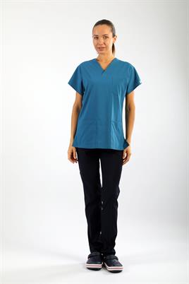 Likralı Tek Üst Petrol Yeşili