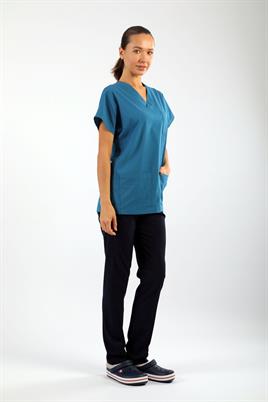 Likralı Tek Üst Petrol Yeşili