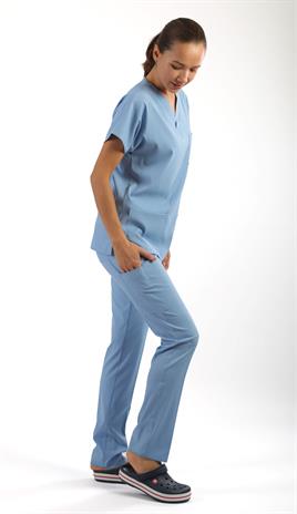 Scrub-Premium Likralı Bayan-Buz Mavisi