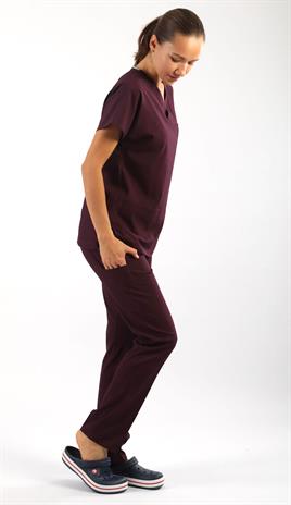 Scrub-Premium Likralı Bayan-Mürdüm