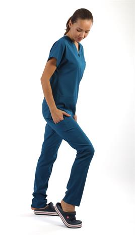 Scrub-Premium Likralı Bayan-Petrol Yeşili