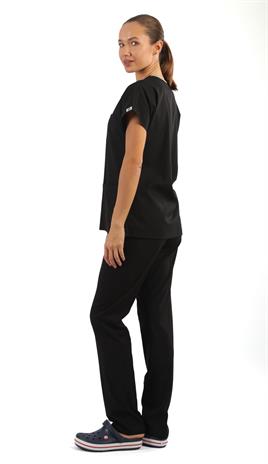 Scrub-Premium Likralı Bayan-Siyah