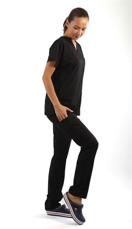 Scrub-Premium Likralı Bayan-Siyah