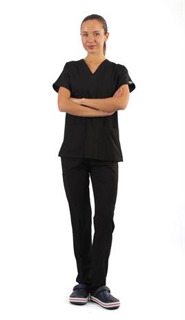 Scrub-Premium Likralı Bayan-Siyah
