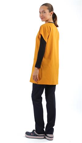Tunikboy Likralı Forma Üstü-Hardal Sarı