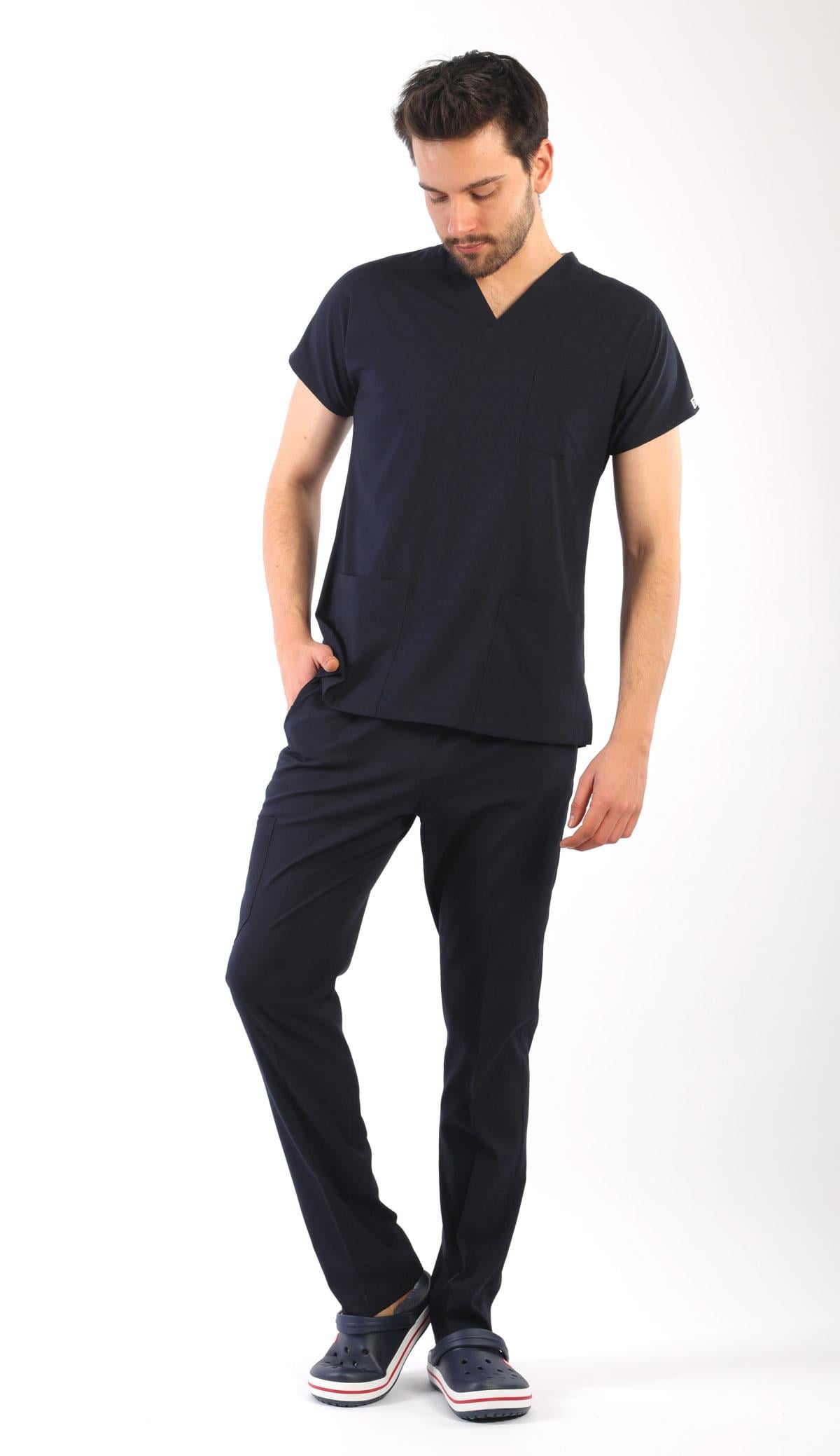 Erkek Scrubs Premium-Lacivert
