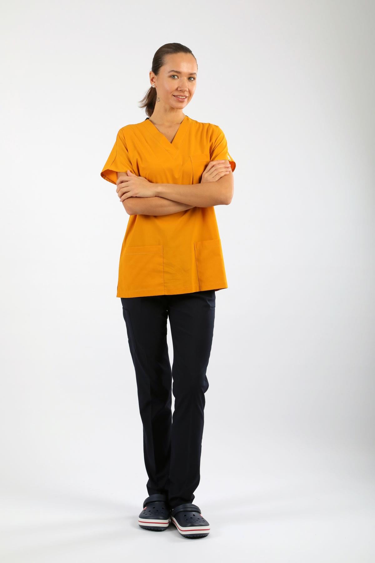 Likralı Tek Üst Hardal Sarısı