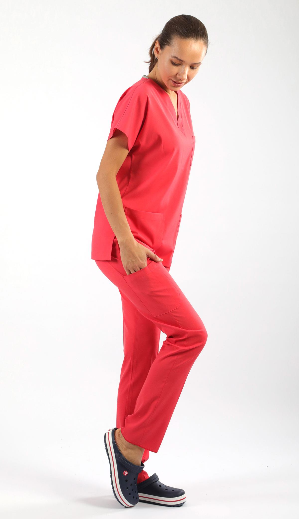 Scrub-Premium Likralı Bayan-Nar Çiçeği