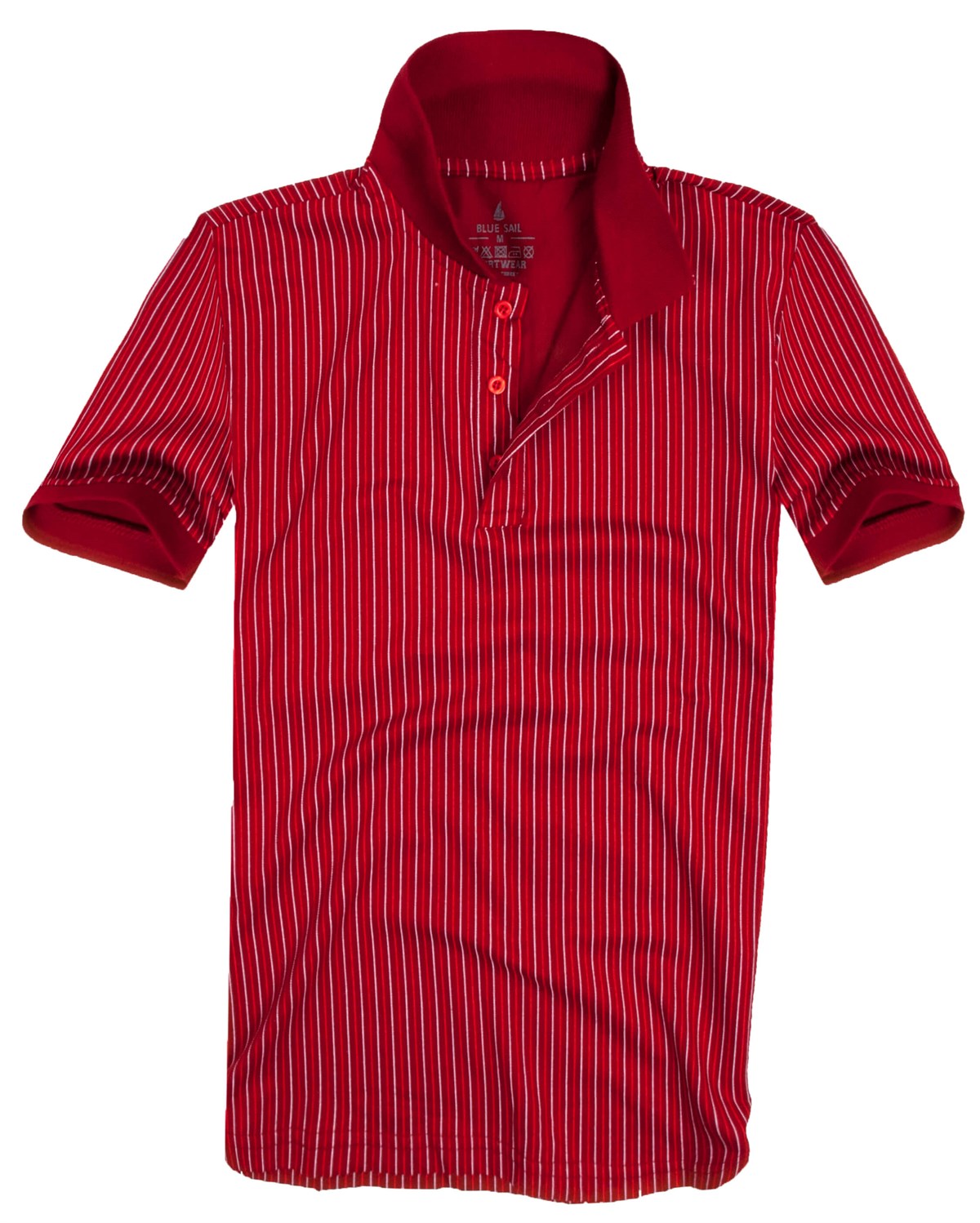 Kırmızı Renk Çizgili Polo Erkek Tişört - Pobudo.com