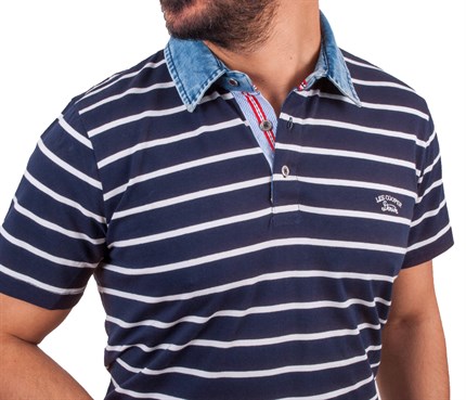 Lacivert Renk Kot Yakalı Polo Erkek Tişört - Pobudo.com