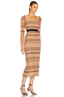 Ten Rengi Puantiyeli Tasarım Elbise