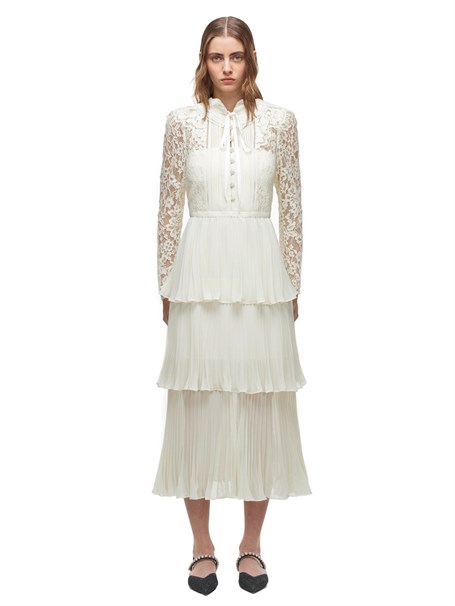 Beyaz Mİdi Tasarım Elbise