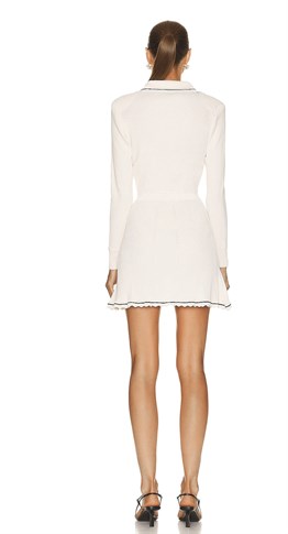 Beyaz Triko Mini Tasarım Elbise